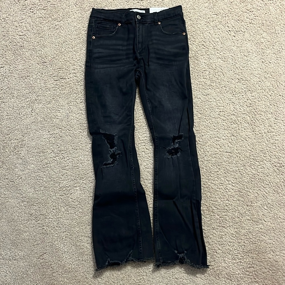 Zara Black Flare Denim Pants